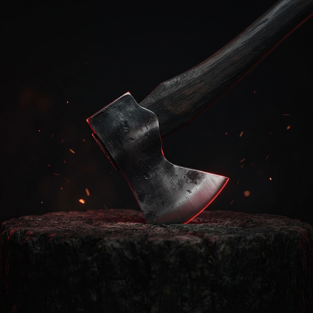 Axe forged from high carbon steel